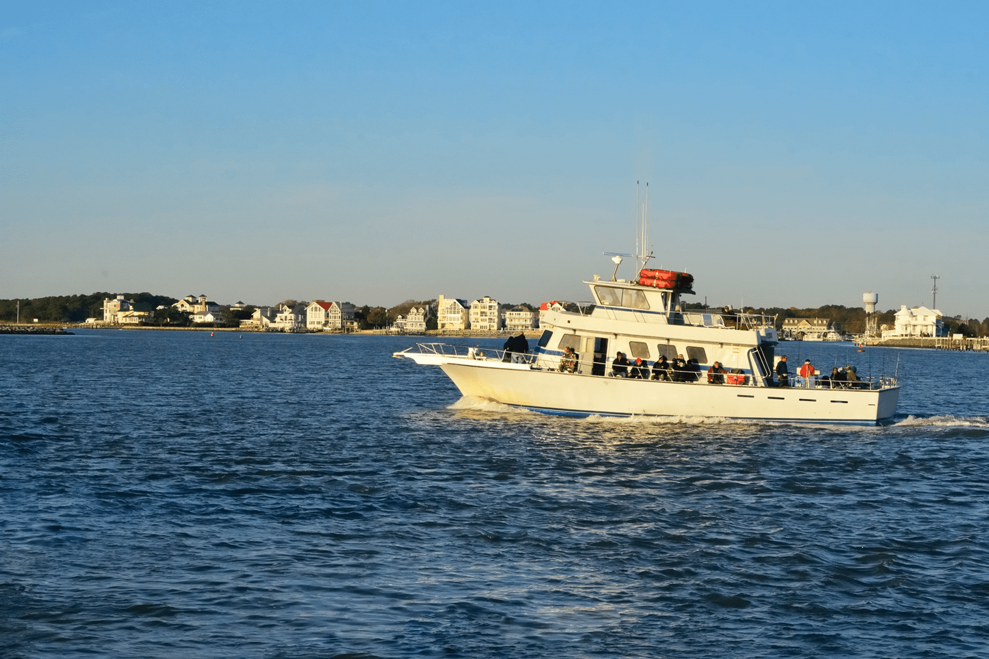 White boat on calm water